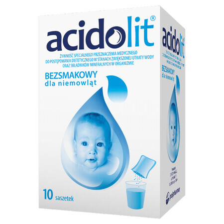 Acidolite pentru sugari, fără gust, 4,35 g x 10 plicuri