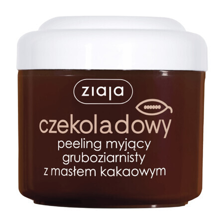 Ziaja Masło Kakaowe, exfoliant de spălare cu ciocolată, cu granulație grosieră, 200 ml
