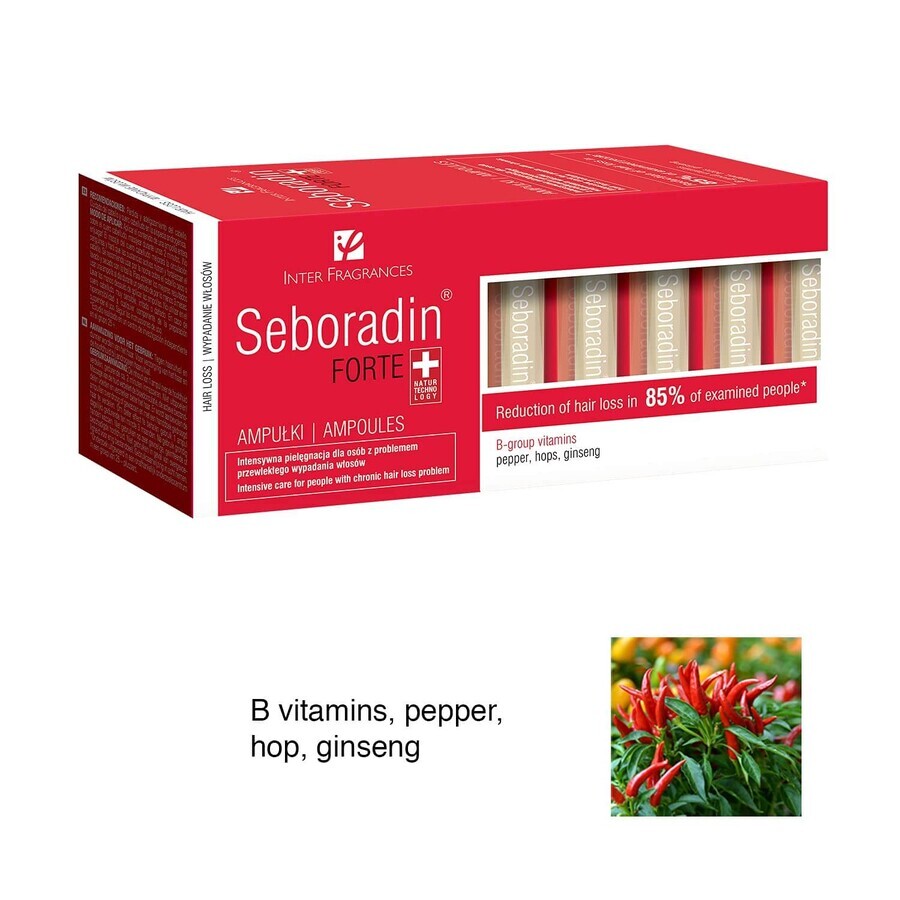 Tratament impotriva caderii parului Seboradin Forte, 14 fiole x 5,5 ml, Lara