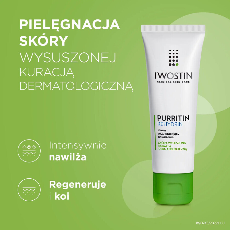 Iwostin Purritin Rehydrin, feuchtigkeitsspendende Creme, 40ml.