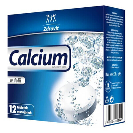 Zdrovit Calcium în film, 12 comprimate efervescente