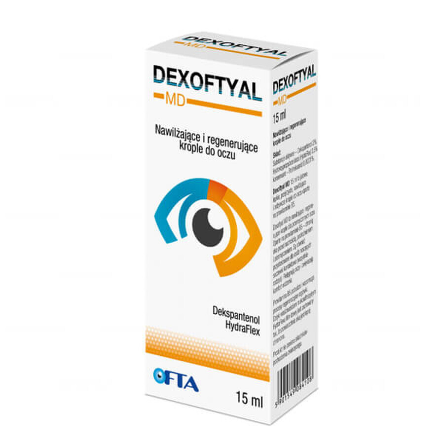 Dexoftyal MD, picături pentru ochi hidratante și regeneratoare, 15 ml