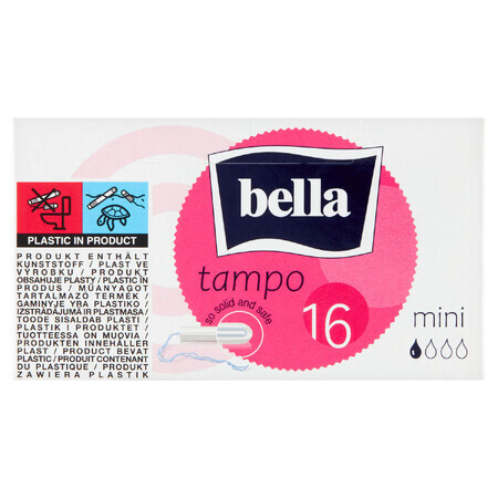 Bella Tampo, tampoane sanitare cu răsucire ușoară, Mini, 16 buc.