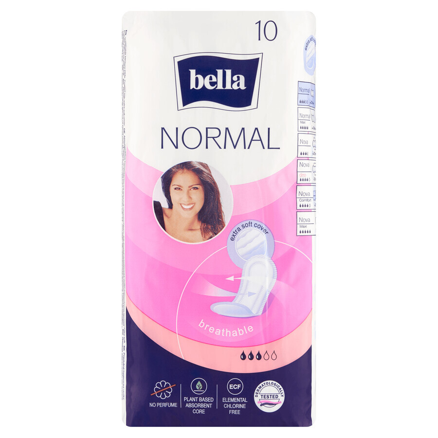 Bella Normal, absorbante sanitare Softiplait, anatomice, 10 buc.