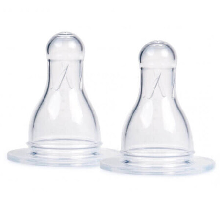 Canpol Babies narrow bottle nipple, silicone, round, size 4 porridge, 18/118, from 6 months, 2 pieces