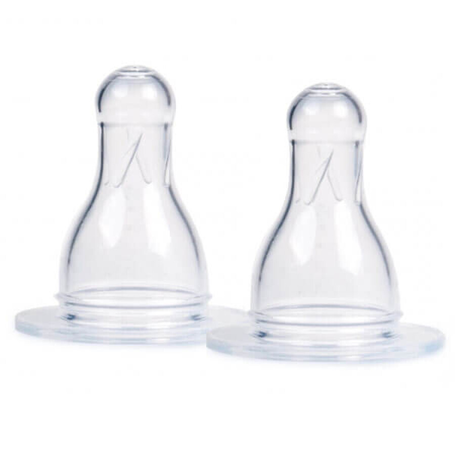 Canpol Babies narrow bottle nipple, silicone, round, size 4 porridge, 18/118, from 6 months, 2 pieces