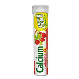 Calciu + Vitamina C, aromă de căpșuni, 20 comprimate efervescente