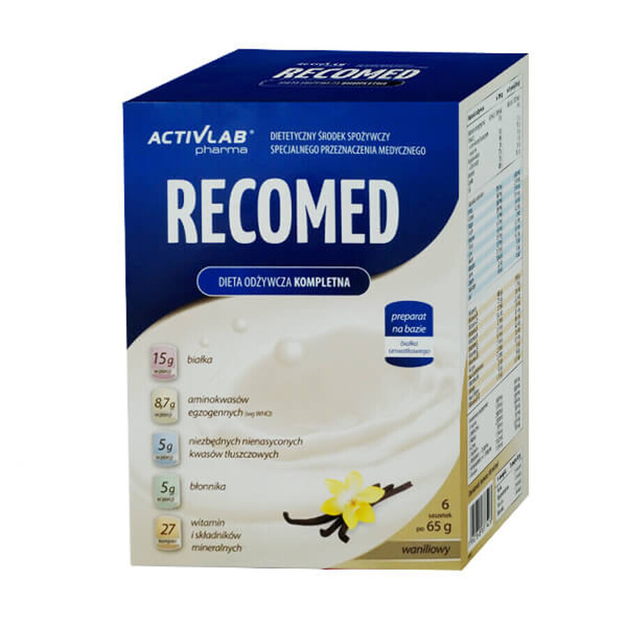 Activlab Pharma RecoMed, preparado nutricional, sabor vainilla, 65 g x 6 sobres