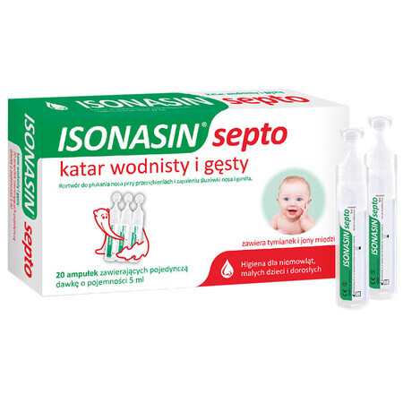 Isonasin Septo, nasal rinse solution, 5 ml x 20 ampoules