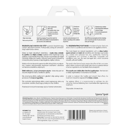 L'Biotica Home Spa, Mască regeneratoare pentru picioare, șosete îmbibate, 32 ml