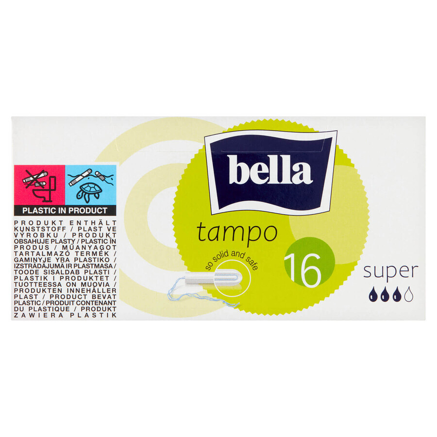 Bella Tampo, tampoane sanitare cu răsucire ușoară, Super, 16 buc.