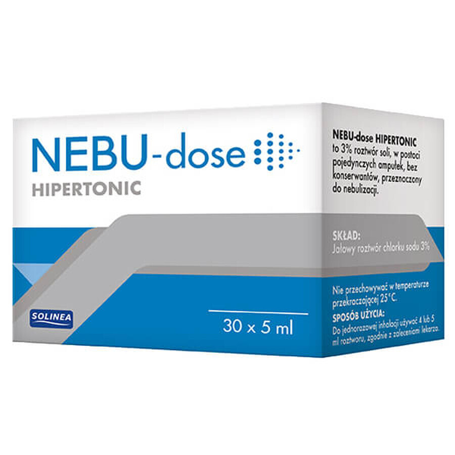Nebu-Dose Hipertonic, 3% soluție pentru nebulizare, 5 ml x 30 fiole