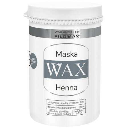 WAX Pilomax Natur Classic, Henna, mascarilla regeneradora para cabello oscuro y cuero cabelludo, 480 ml