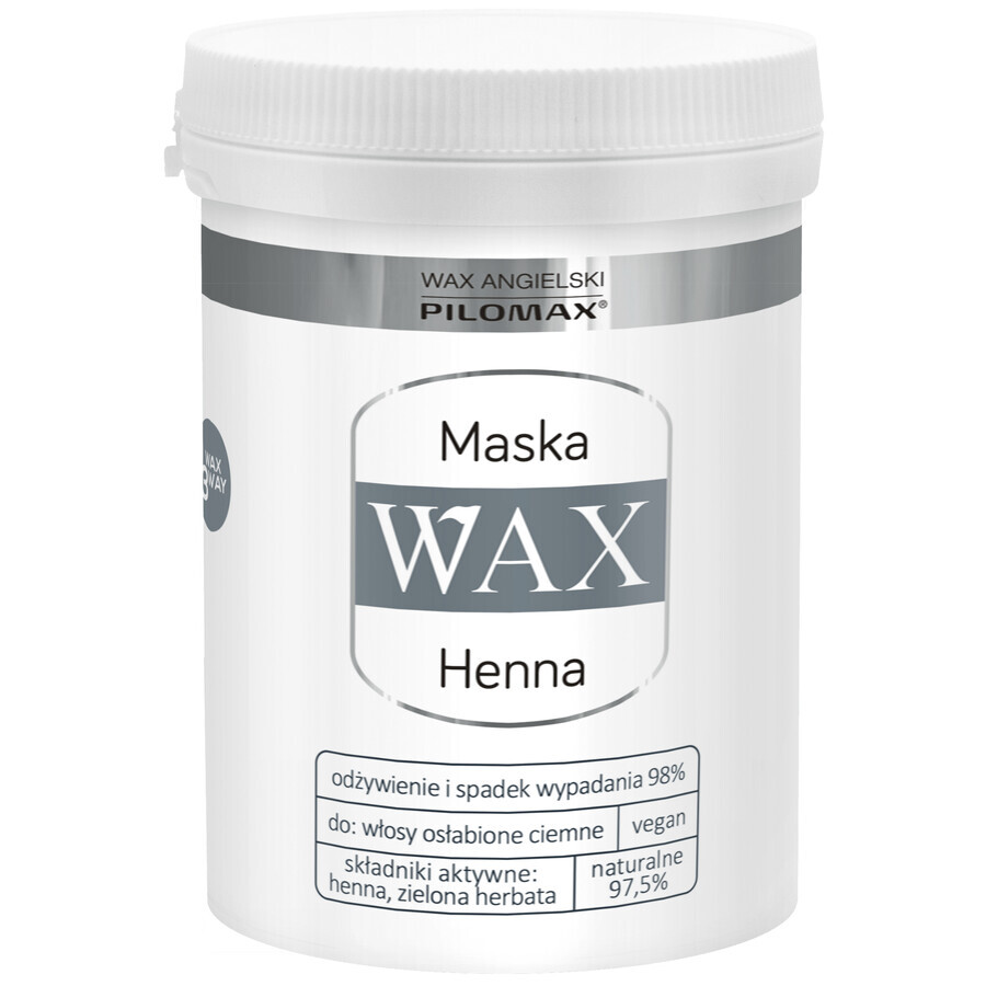 WAX Pilomax Natur Classic, Henna, Mască regeneratoare pentru părul și scalpul închis la culoare, 240 ml