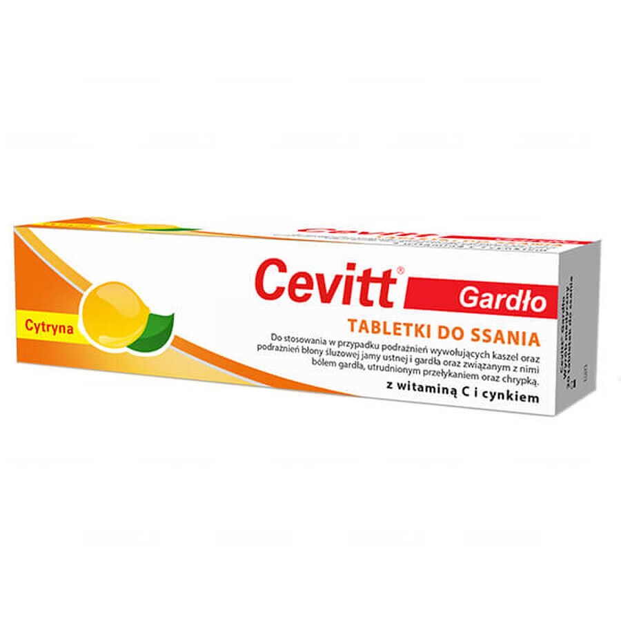Cevitt Throat, lămâie, 20 de pastiluțe