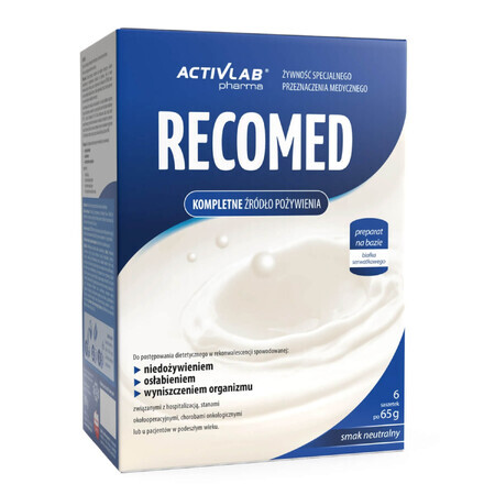Activlab Pharma RecoMed, preparat nutritiv, aromă neutră, 65 g x 6 pliculețe AMBALAJE DISTRUSE