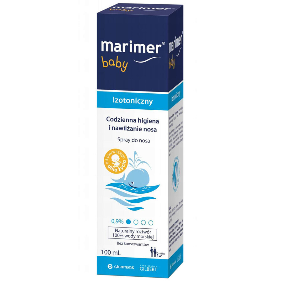 Marimer Baby, agua de mar isotónica, spray nasal, desde el nacimiento, 100 ml