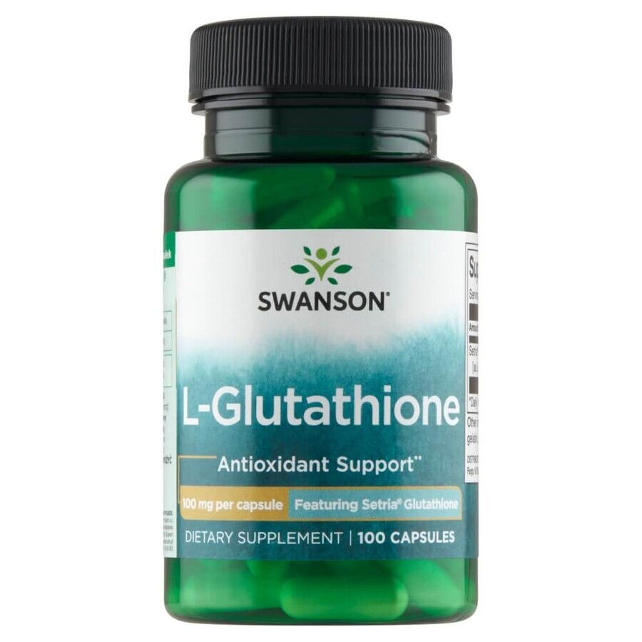 L-Glutammina Swanson in capsule da 100 mg, confezione da 100 compresse.