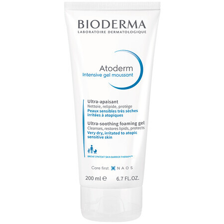 Bioderma Atoderm Intensive, gel de curățare și de reducere a mâncărimilor pentru pielea foarte uscată, atopică și iritată, 200 ml