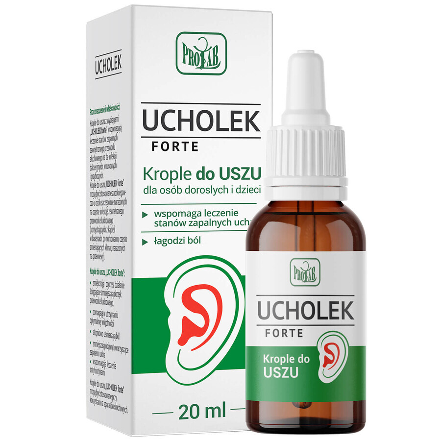 Ucholek Forte, picături pentru urechi, 20 ml