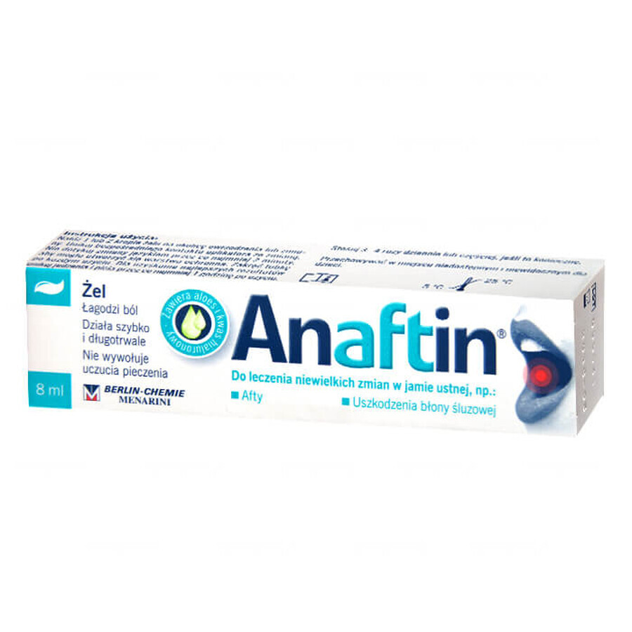 Anaftin, gel para el tratamiento de lesiones orales menores, 8 ml