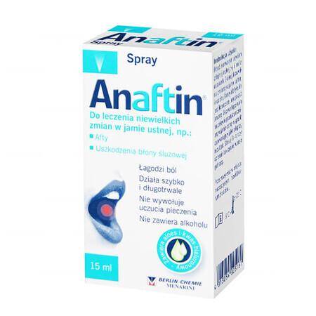 Anaftin, spray pentru tratamentul leziunilor orale minore, 15 ml