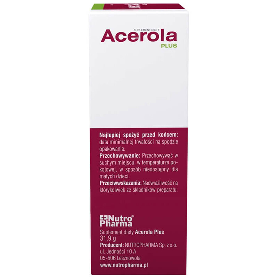 Acerola Plus Vitamina C, aromă de fructe, 60 de pastiluțe