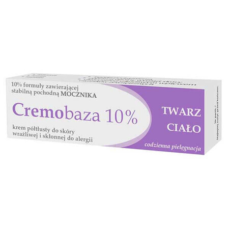 Cremobase 10%, cremă semigrasă pentru pielea sensibilă și predispusă la alergii, 30 g