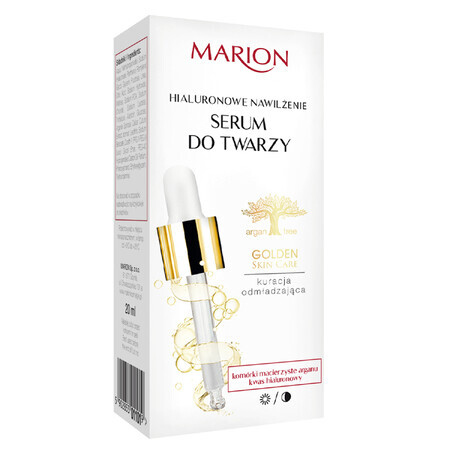 Marion Golden Skin, Ser pentru față, gât și decolteu, Hidratare hialuronică, 20 ml