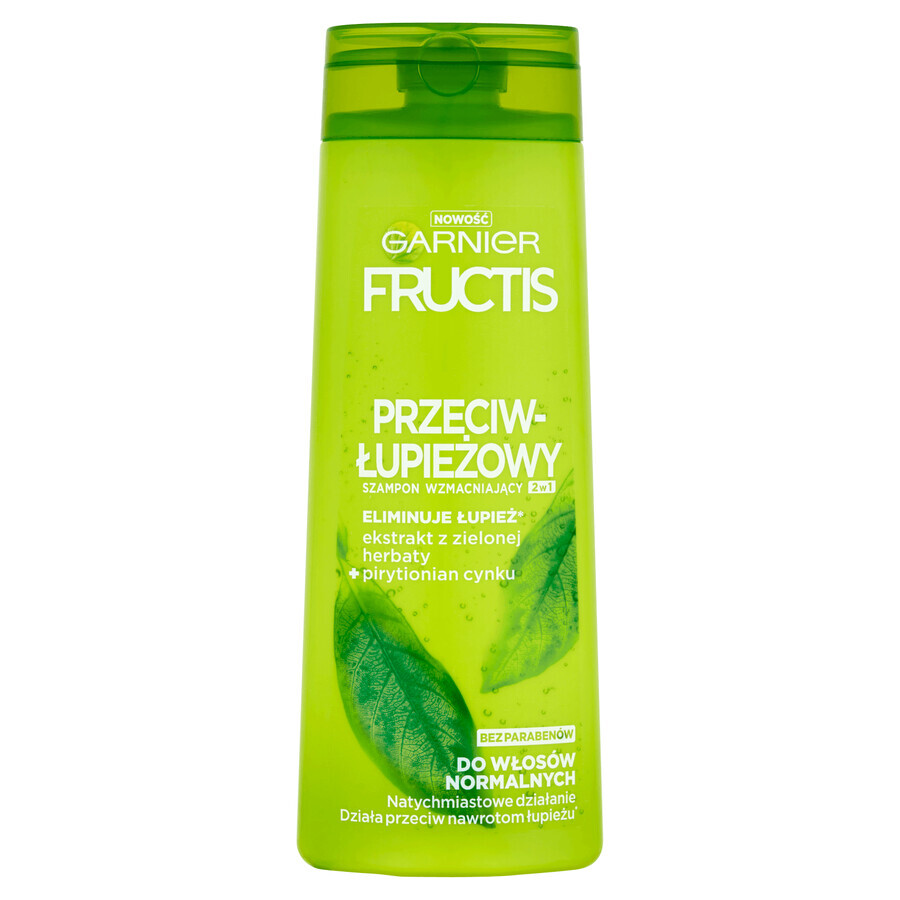 Garnier Fructis, Șampon de întărire anti-mătreață 2în1 pentru păr normal, 400 ml