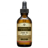 Solgar Vitamina D3 lichid 2500 UI, aromă de portocale, 59 ml