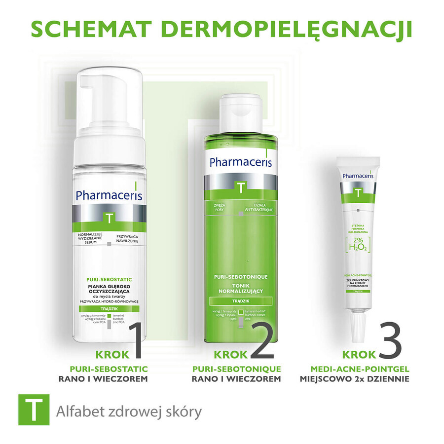 Pharmaceris T Medi Acne Point-Gel, gel puntual para lesiones microinflamatorias localizadas 2% H2O2, 10 ml