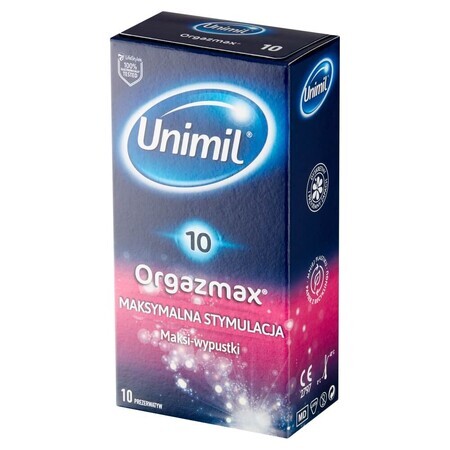 Unimil OrgazMax, prezervative cu vârfuri maxime, 10 bucăți