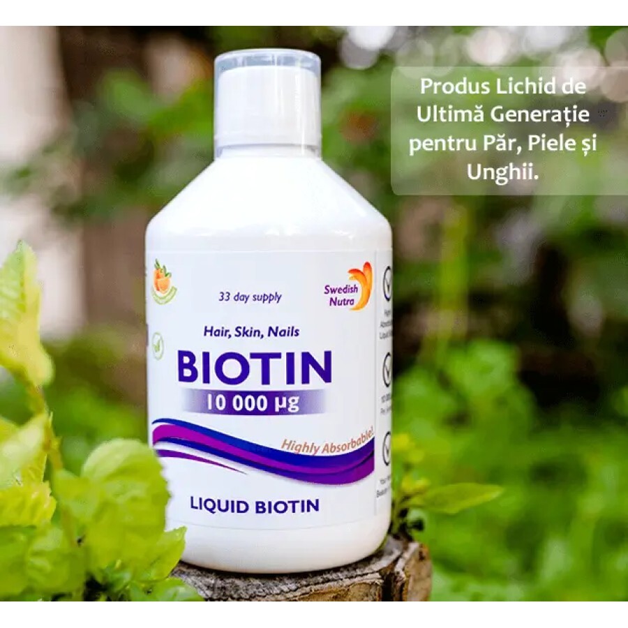 Biotină lichidă 10.000mcg, 500 ml, Swedish Nutra