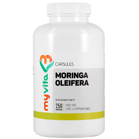 MyVita Moringa oleifera, Frunză bio-crescută, 250 capsule