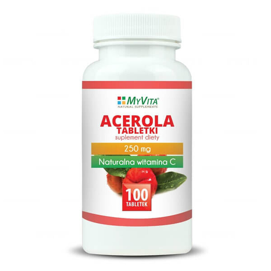 MyVita Acerola, vitamina C naturală, 100 comprimate