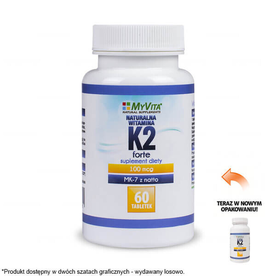 MyVita K2 Forte, vitamine K2 MK-7 met natto 100 µg, 60 tabletten