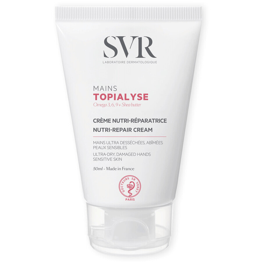 SVR Topialyse Mains, Cremă de mâini hrănitoare și regenerantă, 50 ml