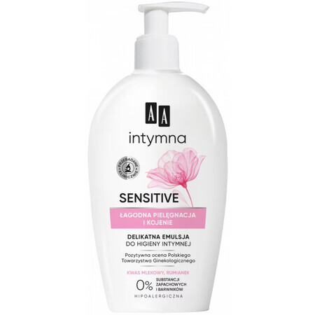 AA Intymna Sensitive, émulsion pour l&#39;hygiène intime, apaisante et protectrice, distributeur, 300 ml