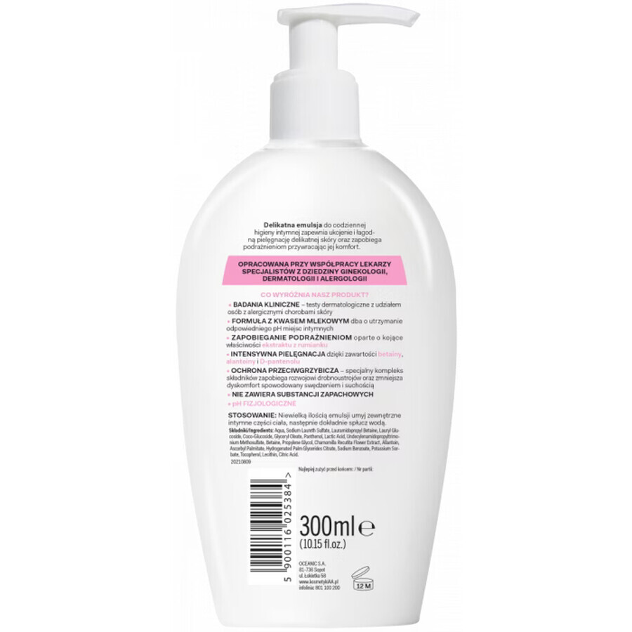 AA Intymna Sensitive, émulsion pour l&#39;hygiène intime, apaisante et protectrice, distributeur, 300 ml