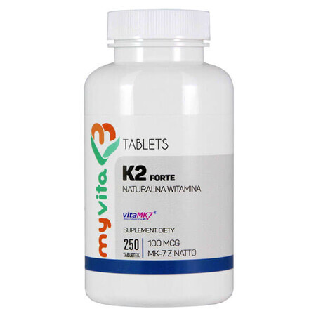 MyVita K2 Forte, vitamina K2 MK-7 din natto 100 µg, 250 comprimate