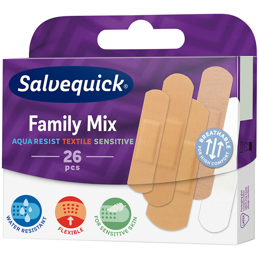 Tencuieli Salvequick, Family Mix, 26 bucăți