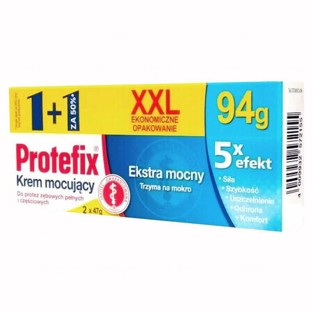 Protefix, cremă de fixare pentru proteze dentare, extraputernică, 2 x 47 g