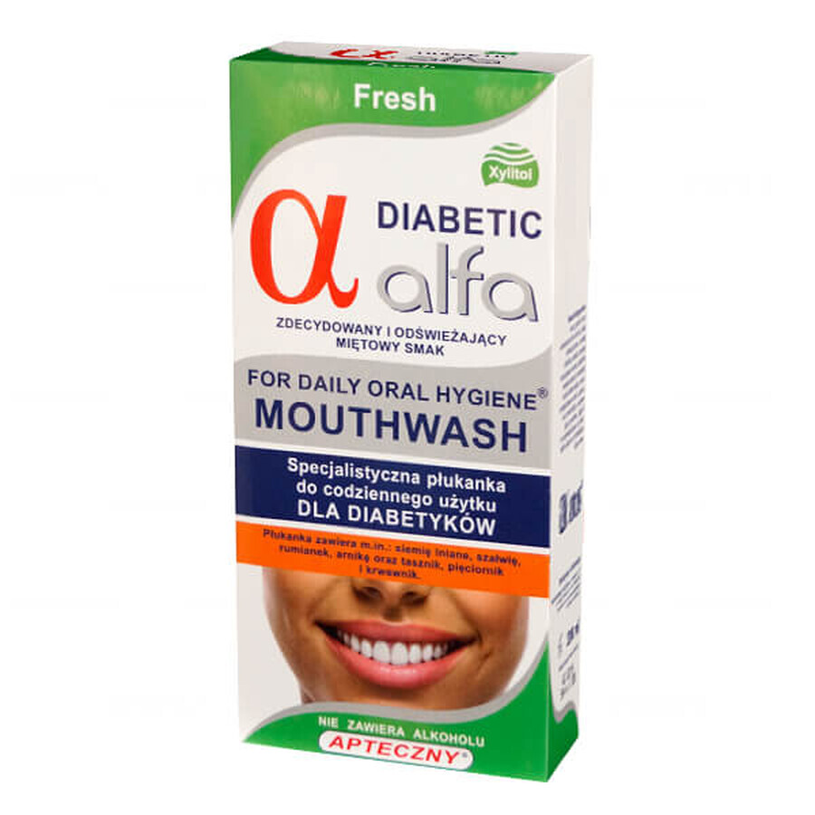 Alfa Diabetic Fresh, gespecialiseerd mondwater voor diabetici, 200 ml