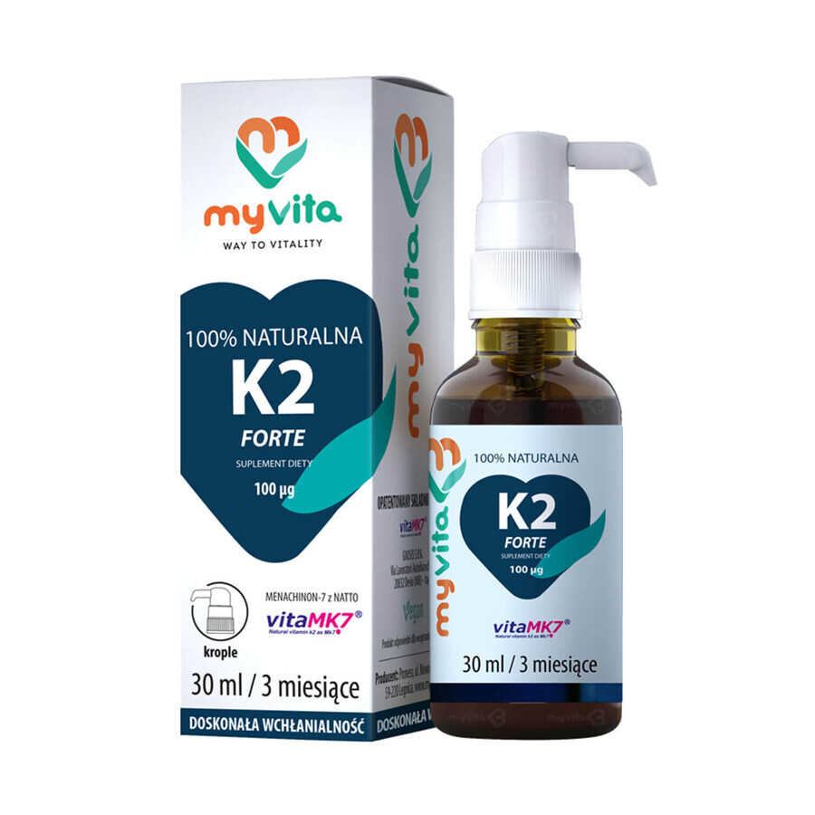 MyVita Vitamin K2 Forte, vitamina K 100 µg, gotas, 30 ml