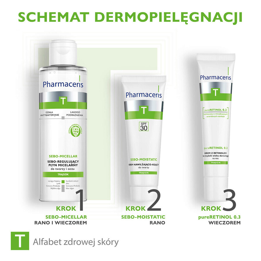 Pharmaceris T Pure Retinol 0.3 Nachtcreme gegen Erwachsenenakne, 40 ml