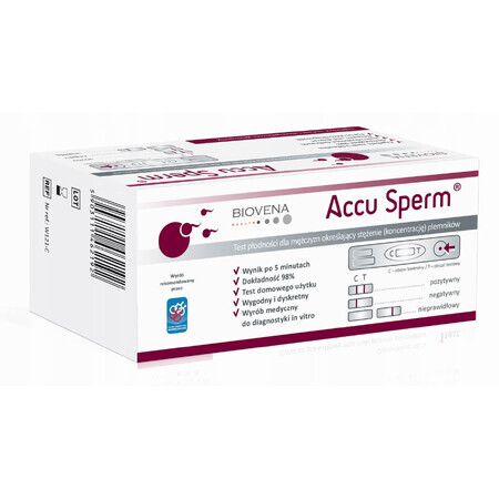Accu Sperm, test de fertilitate pentru bărbați pentru a determina concentrația de spermatozoizi, 1 buc.