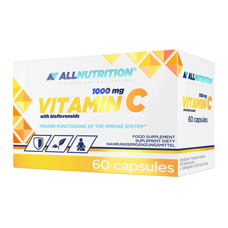 Allnutrition Vitamina C 1000 mg, vitamina C + bioflavonoide, 60 capsule