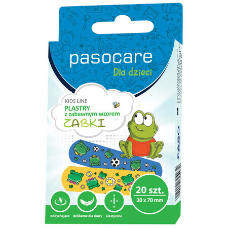 Pasocare Kids Line, plasturi pentru copii, Broaște, 20 bucăți