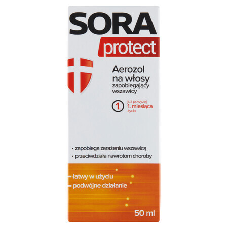 Sora Protect, spray de păr pentru prevenirea păduchilor, 50 ml